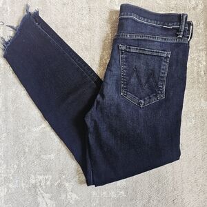 MOTHER Dark Blue Denim High Rise Jeans 32